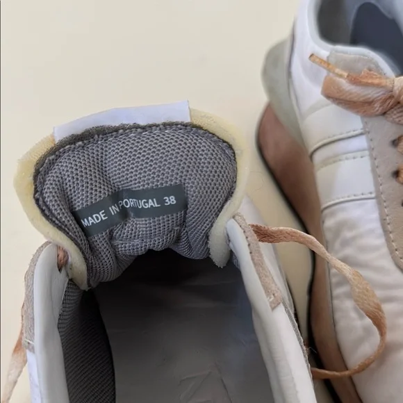 LANVIN Men’s Bumper Optic White Nylon / Nappa Leather and Suede Running Sneakers - Picture 5 of 7